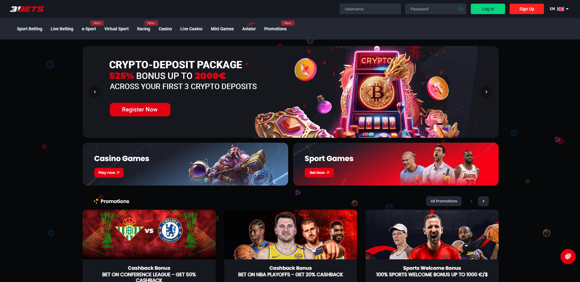 31bets website design