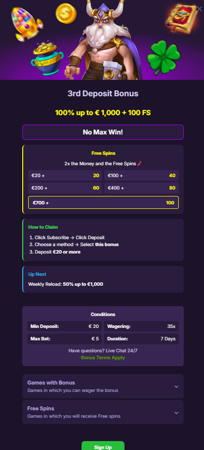 3rd Deposit Bonus HitMe Casino