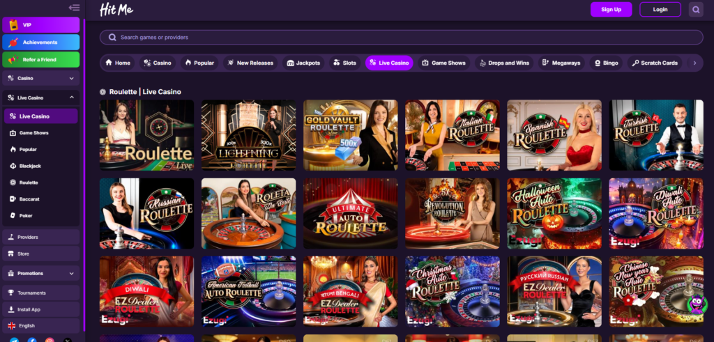 HitMe Casino Live Games