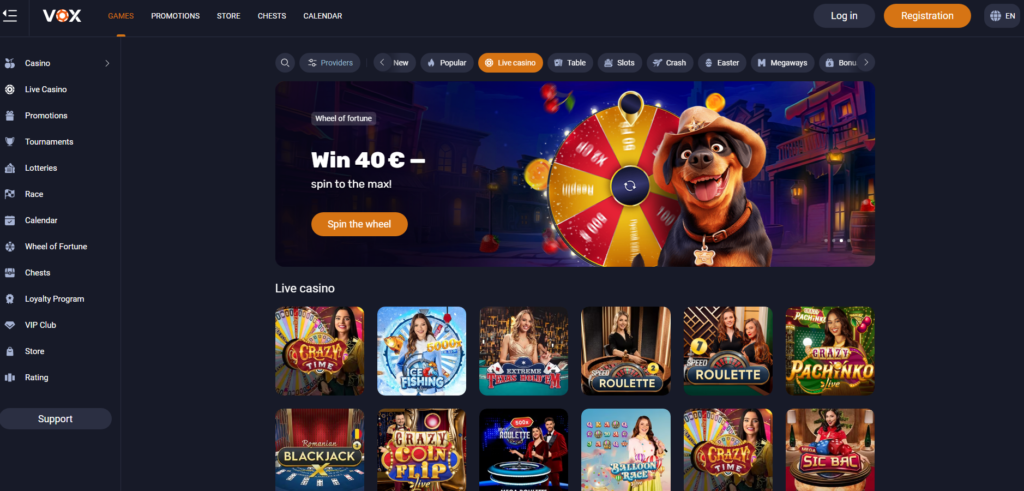 voxcasino live games