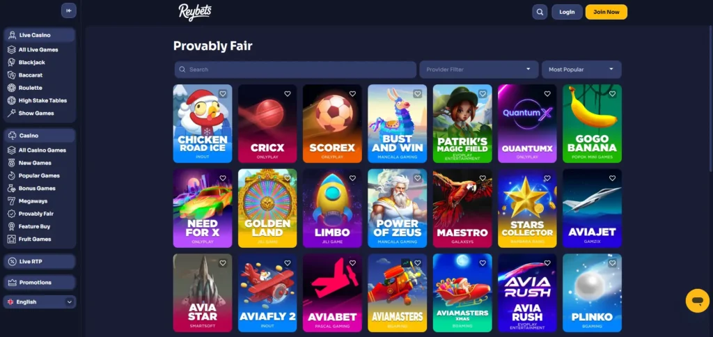 reybets casino minigames