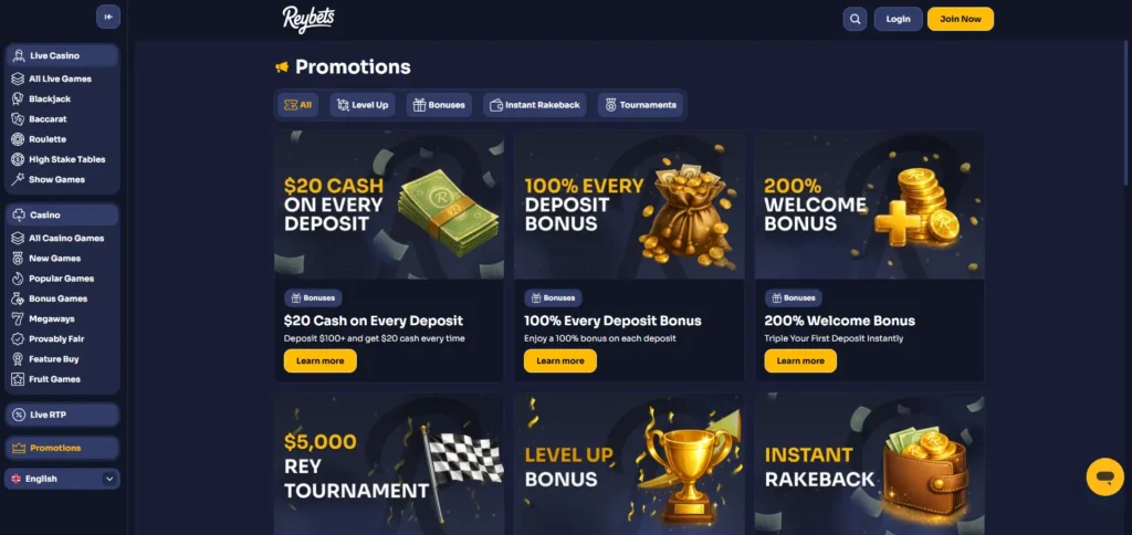 reybets casino promotions