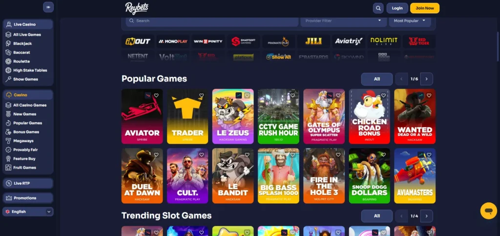 reybets casino slots
